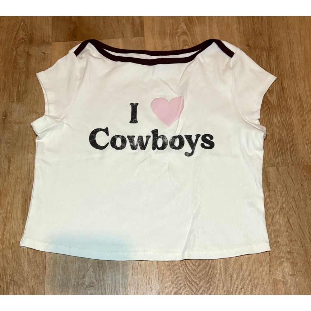 I Love Cowboys Cropped Top